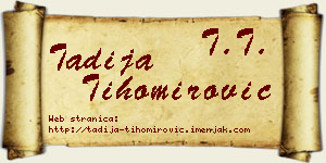 Tadija Tihomirović vizit kartica